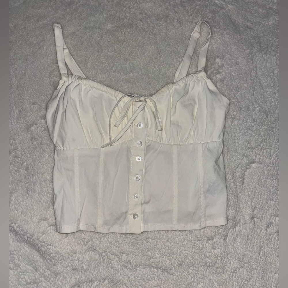 Garage, off white cropped top, size XS